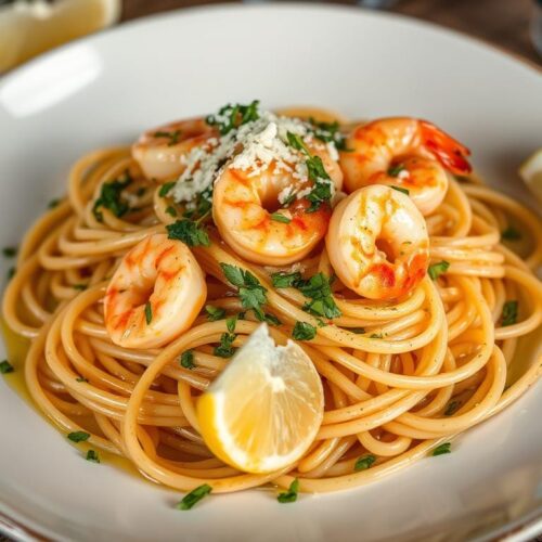 Spaghetti mit Garnelen