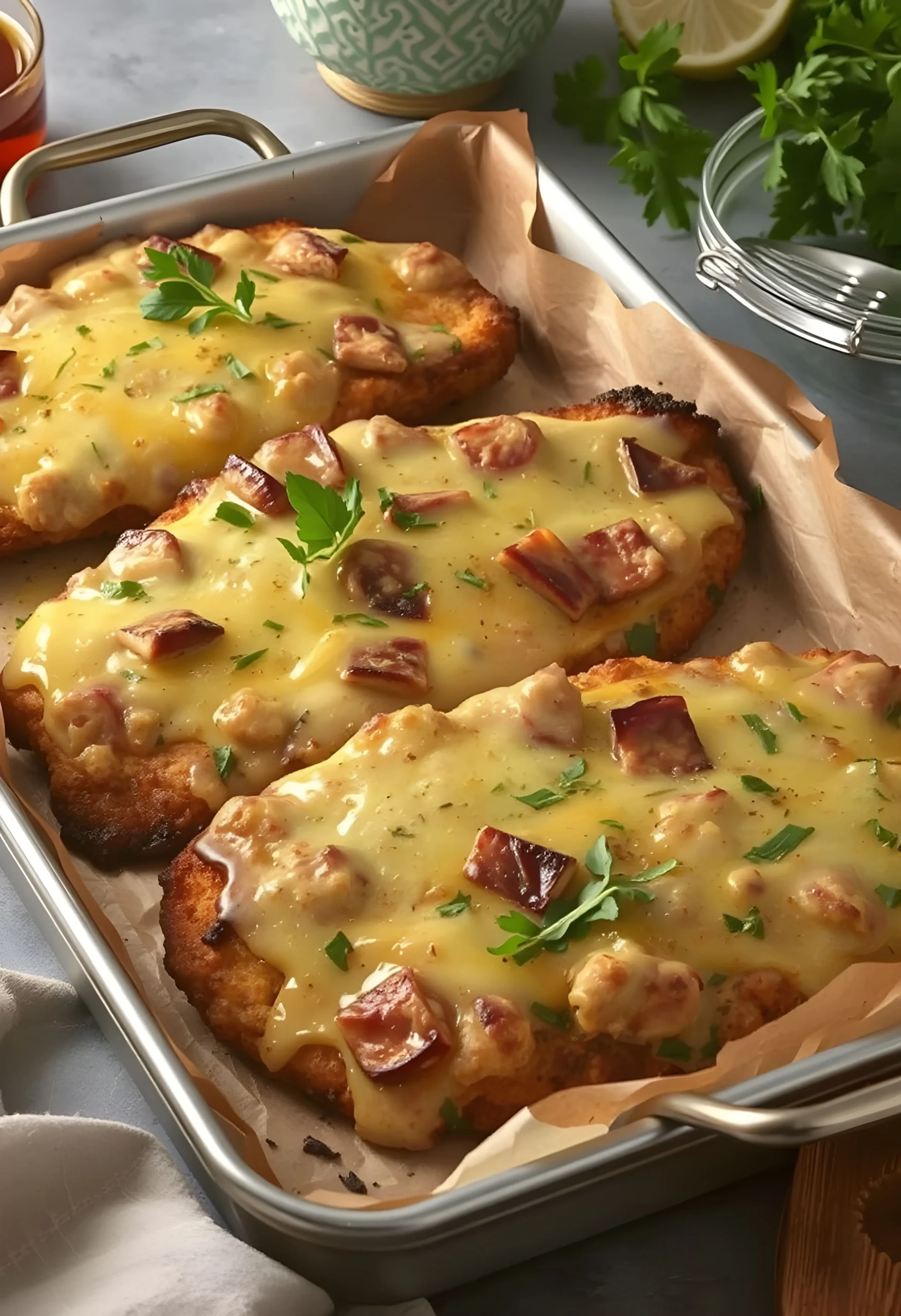 Überbackene Partyschnitzel