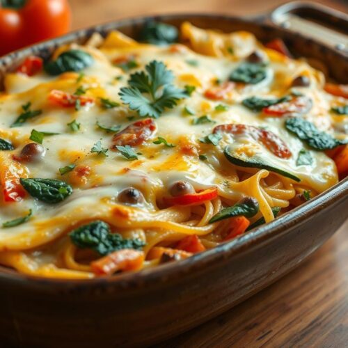 Vegetarischer Nudelauflauf