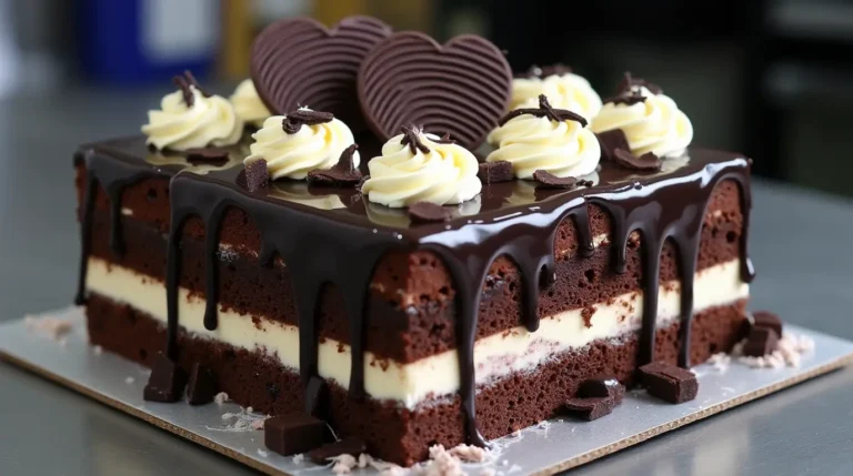 schnelle Rezepte – Leckerer 3-Schicht Fudge-Kuchen – 100% Schoko-Genuss!