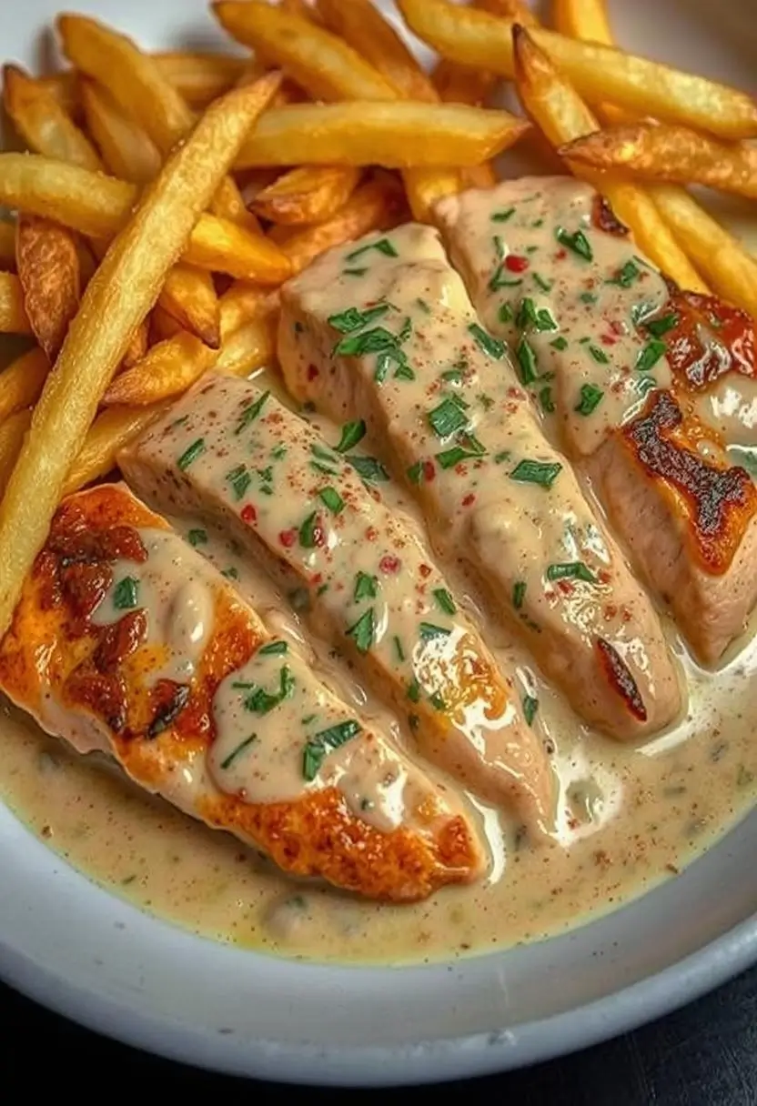 Hähnchenfilet in cremiger