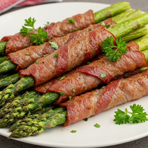 Spargel mit Rindfleisch-Bacon