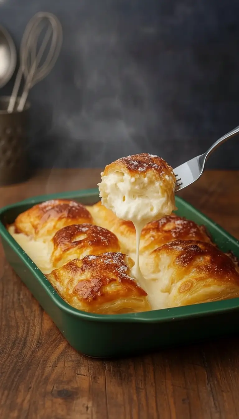 Käsekuchen-Croissant-Auflauf