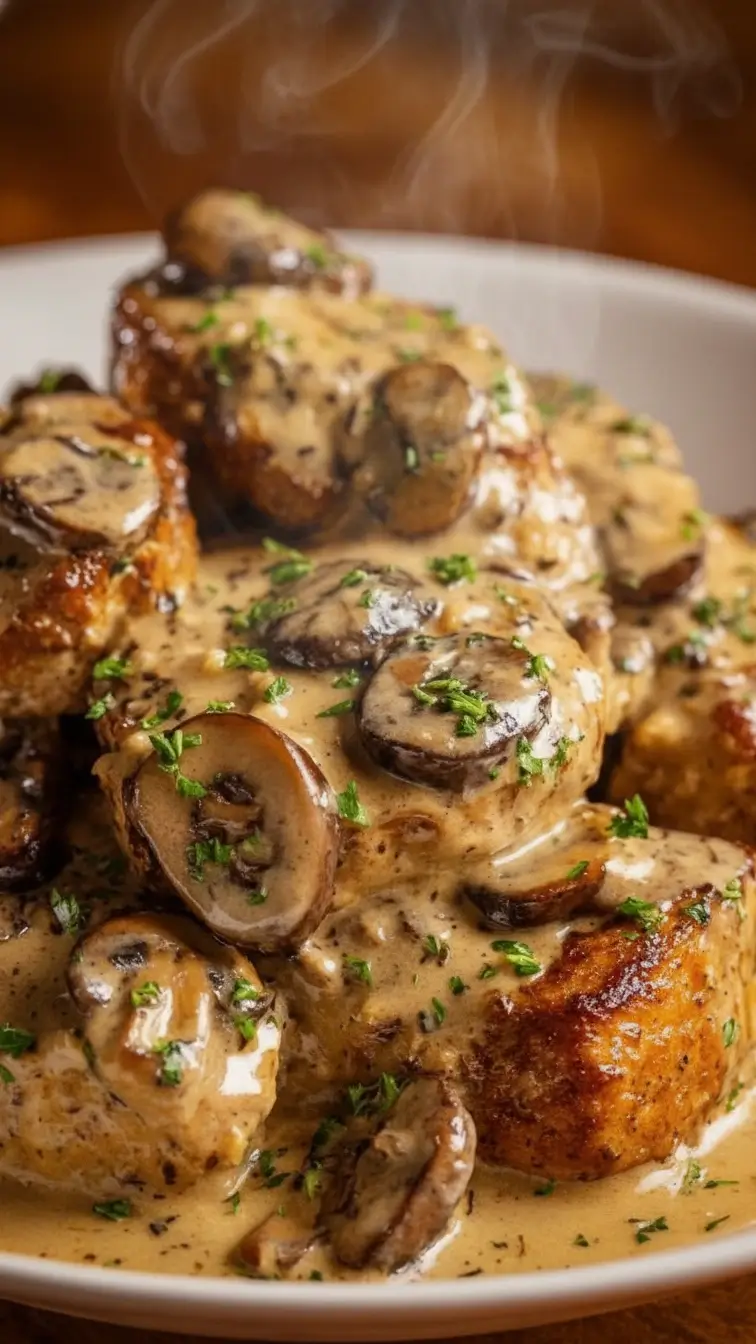 Salisbury-Steaks mit cremiger Pilzsoße