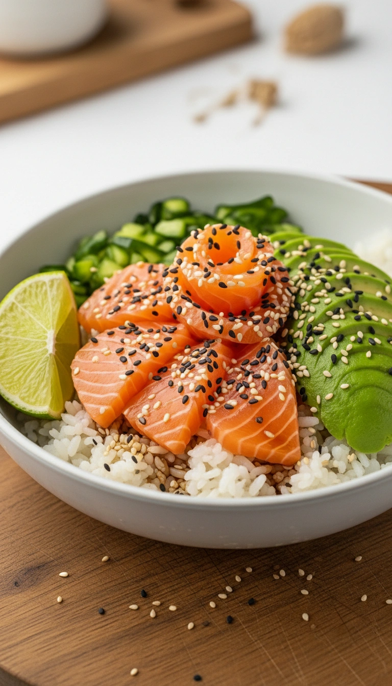 Lachs-Avocado-Bowl mit Sesam