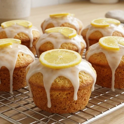 Saftige Zitronenmuffins ohne Mixer mit Zuckerguss – einfaches Rezept