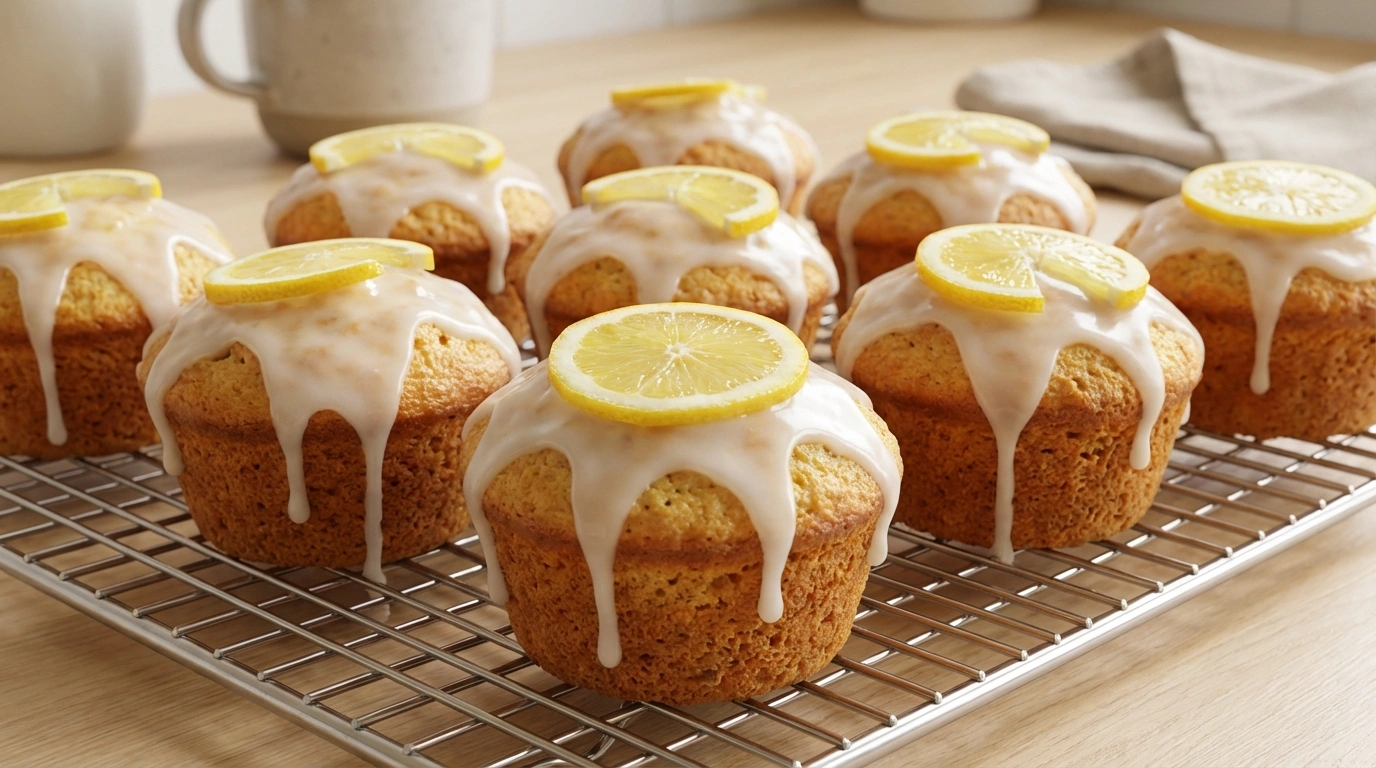 Saftige Zitronenmuffins ohne Mixer mit Zuckerguss – einfaches Rezept