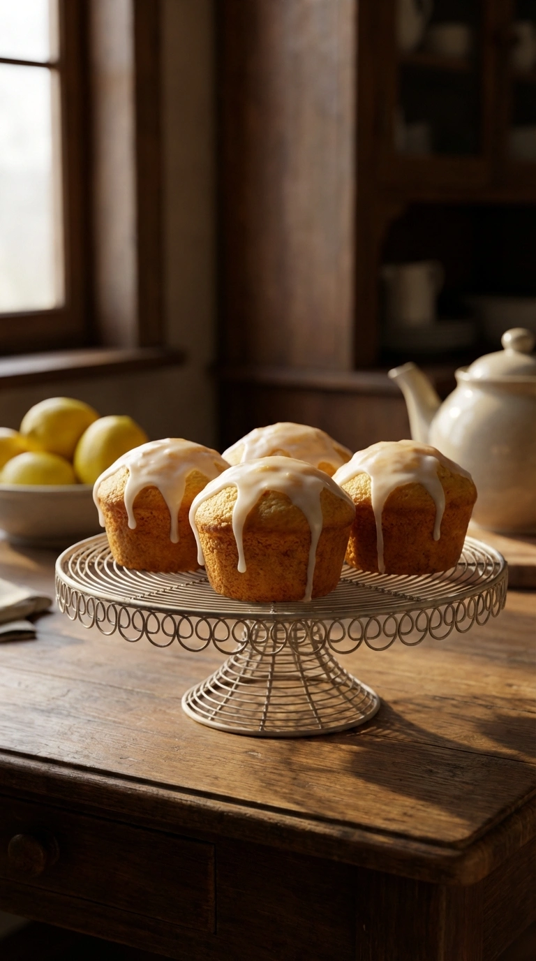Zitronenmuffins Rezept saftig schnell – Glasur läuft über den Rand