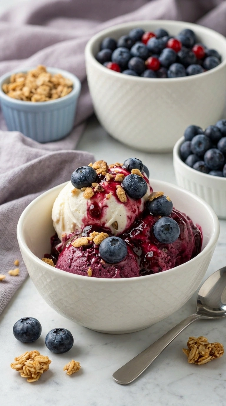 Blaubeer-Joghurt-Eis ohne Eismaschine