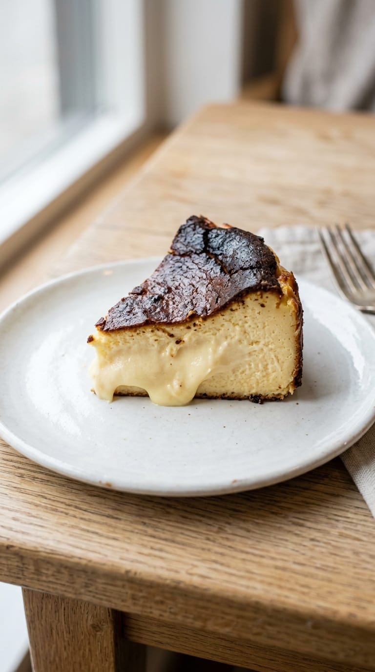 Angeschnittenes Stück vom besten Käsekuchen der Welt mit cremiger Konsistenz
