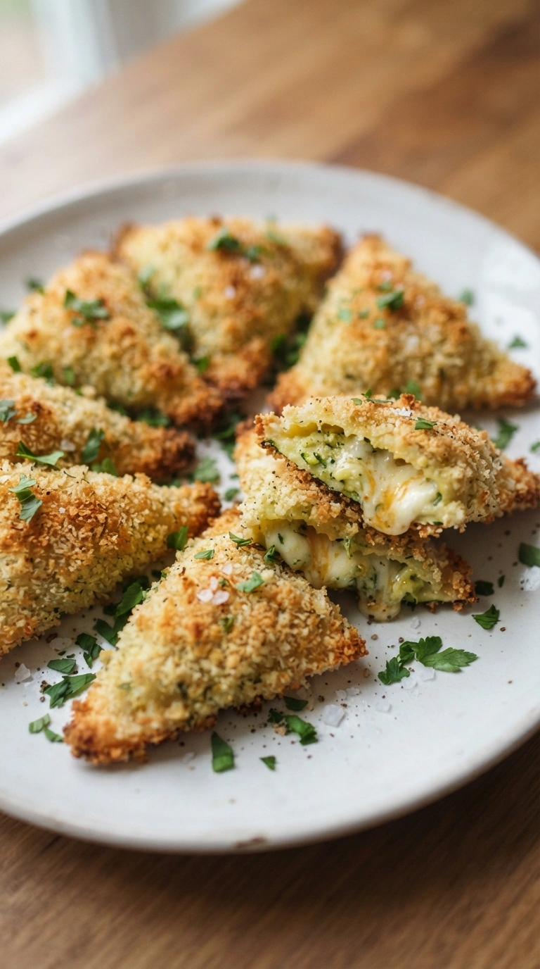 Fertiger Zucchini Taschen backofen - Knusprige Zucchini-Taschen aus dem Ofen mit Käsefüllung, serviert und zum Verzehr bereit