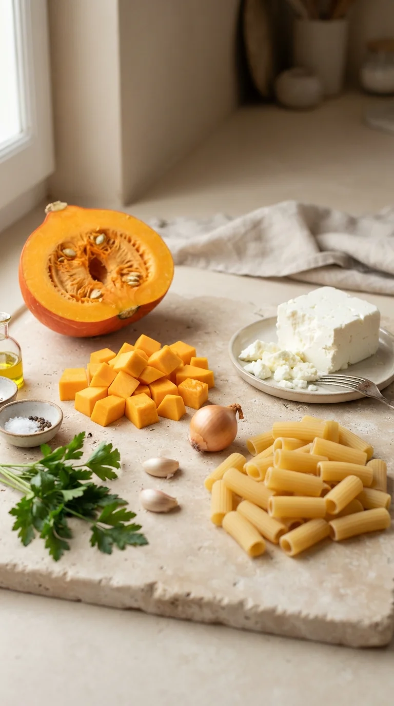 Kürbis Pasta mit Feta – cremig, einfach und perfekt für den Herbst