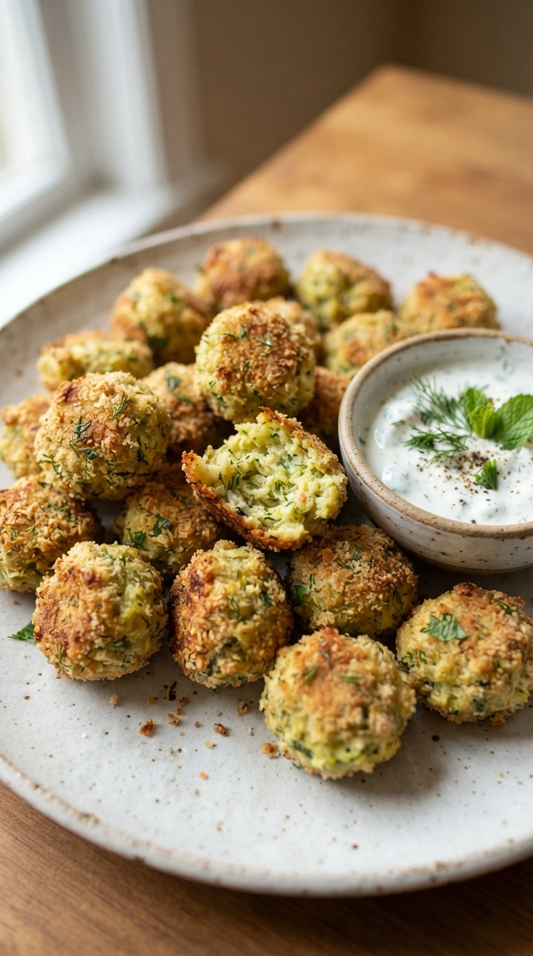 Zucchini Bällchen aus dem Ofen