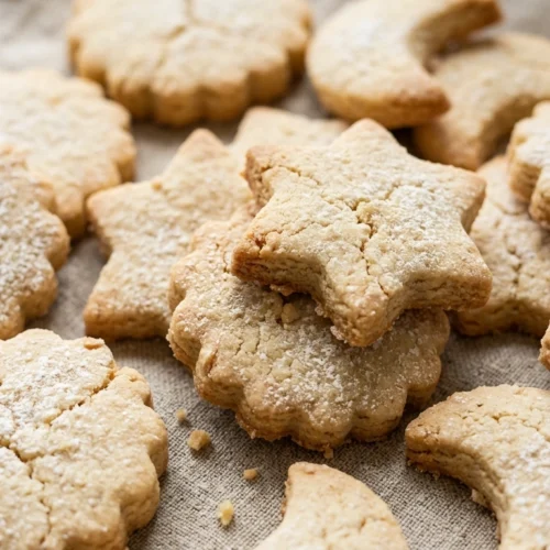 Vegane Butterplätzchen gestapelt auf einem Teller
