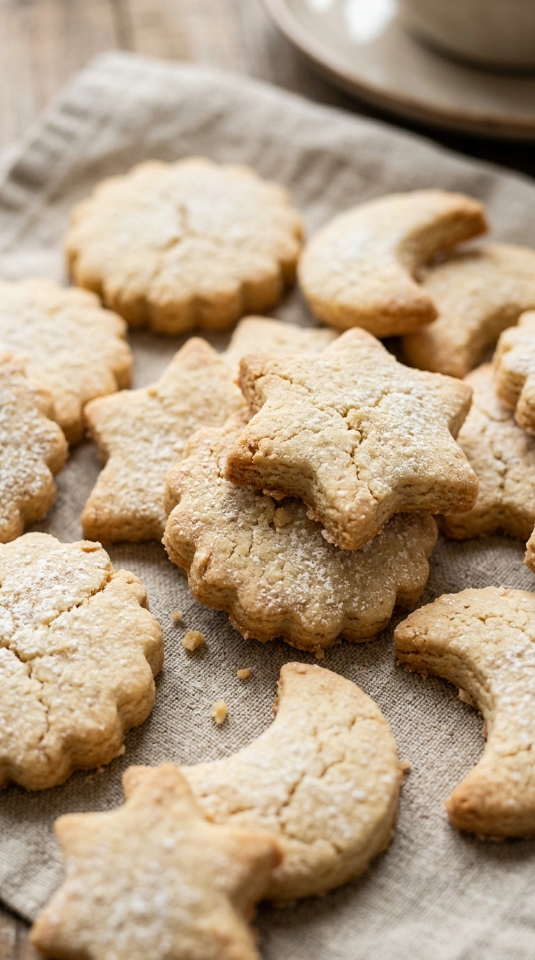 Vegane Butterplätzchen gestapelt auf einem Teller