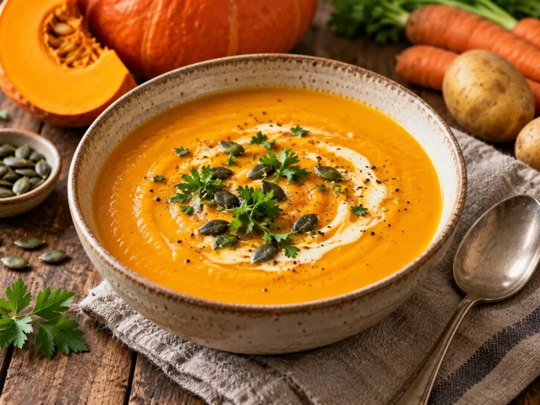 schnelle Rezepte – Kürbissuppe Rezept: Klassisch mit Kartoffeln und Möhren